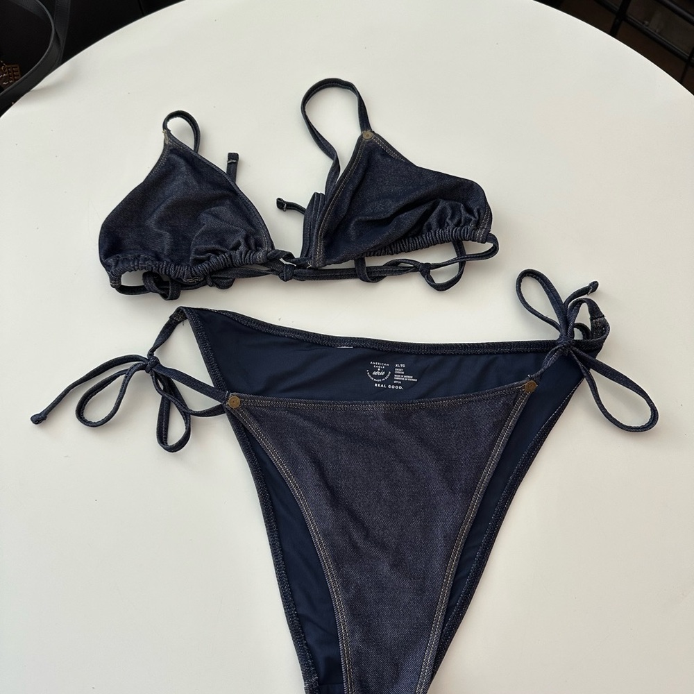 Aerie Jean Navy Bikini Set